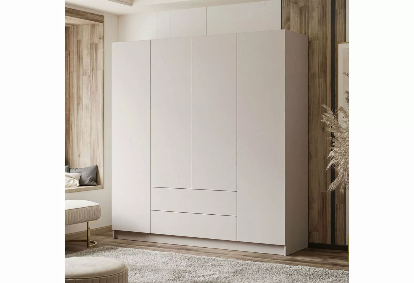 Lookway Kleiderschrank AUREL 4D2SZ KASCHMIR mit Spiegel günstig online kaufen