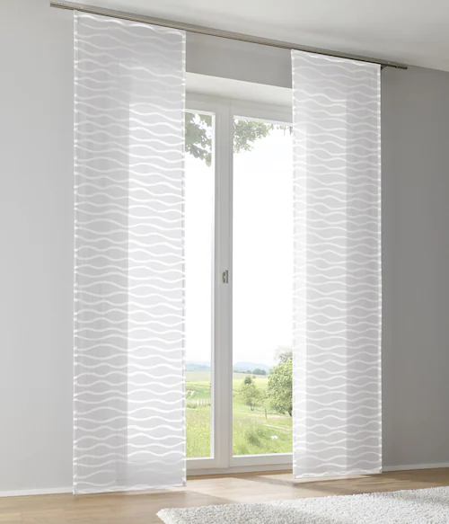 Kutti Schiebegardine »Enya«, (1 St.), Ausbrenner Welle transparent uni günstig online kaufen