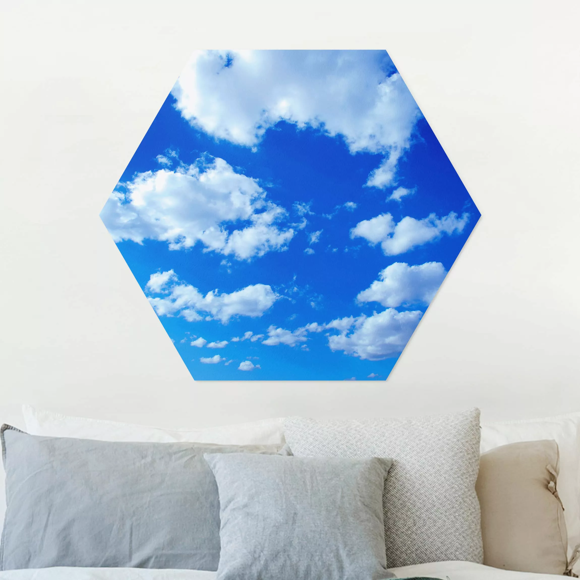 Hexagon-Alu-Dibond Bild Wolkenhimmel günstig online kaufen