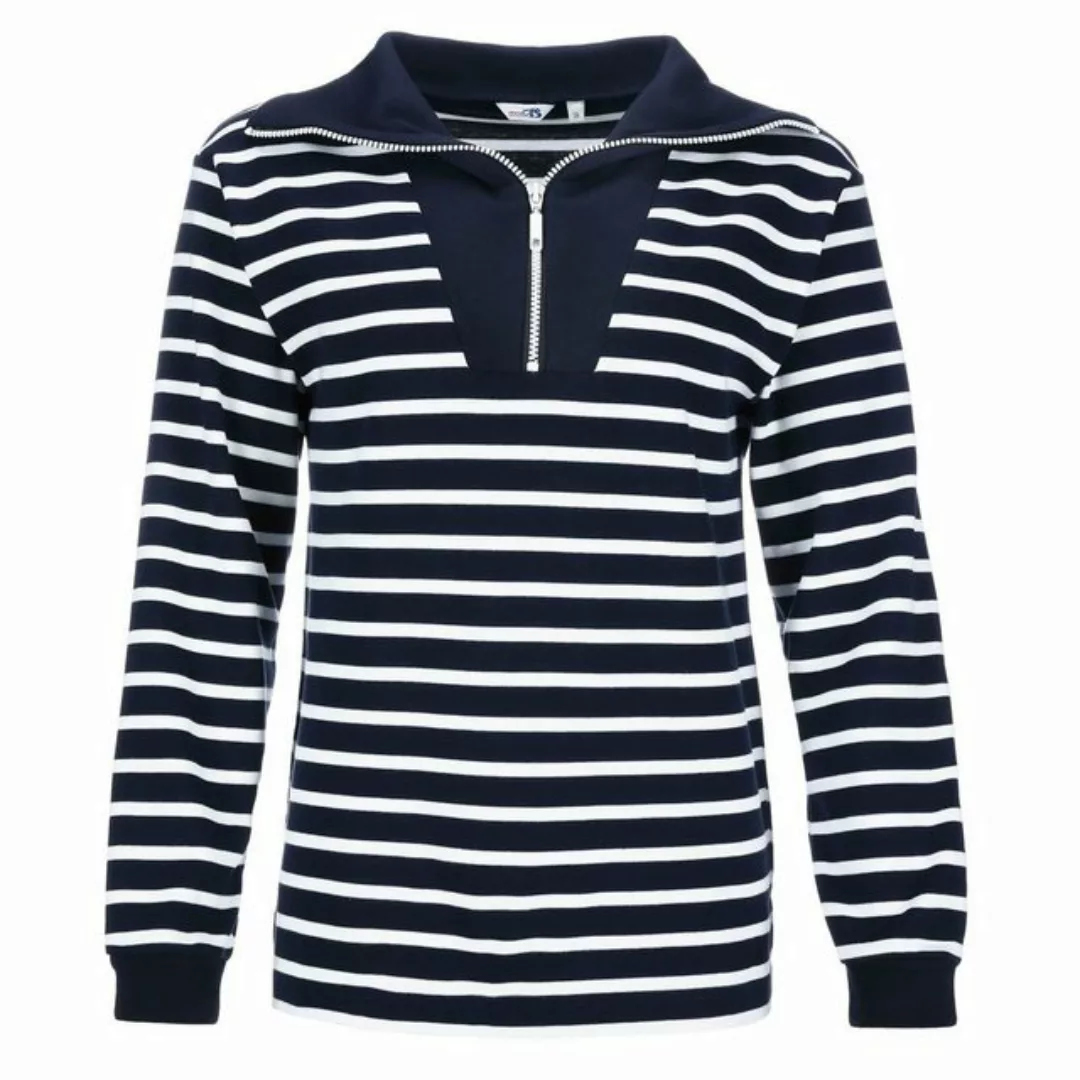 modAS Langarmshirt Damen Troyer-Shirt Maritim mit Streifen - Streifenshirt günstig online kaufen