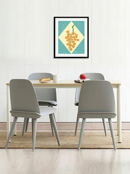 queence Bild »Grapes«, Obst-Obst Bilder-Essen-Lebensmittel-Kunst-Schriftzug günstig online kaufen
