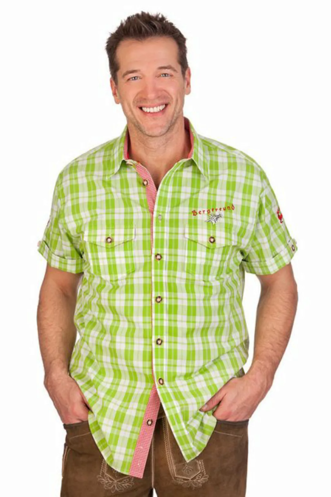 orbis Trachtenhemd Trachtenhemd - BERGFREUND - dunkelrot, apfelgrün, hellbl günstig online kaufen