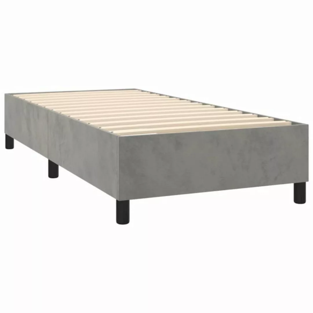 furnicato Bett Bettgestell ohne Matratze Hellgrau 100x200 cm Samt (1-tlg) günstig online kaufen