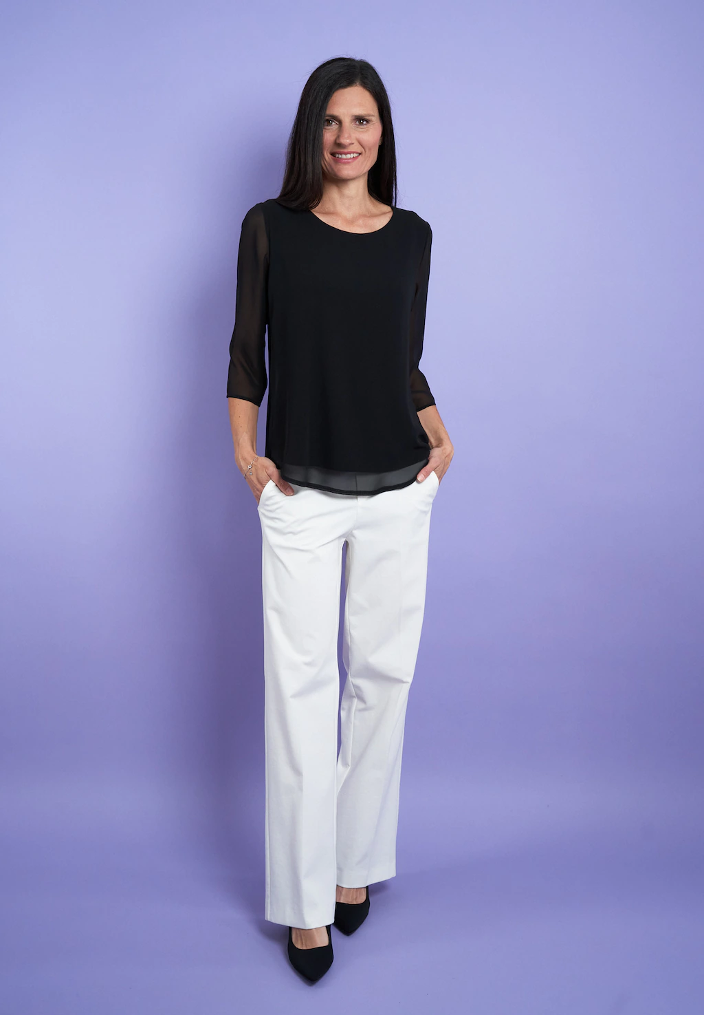 Seidel Moden Chiffonbluse, mit 3/4-Armen und in Doppel-Layer-Optik günstig online kaufen