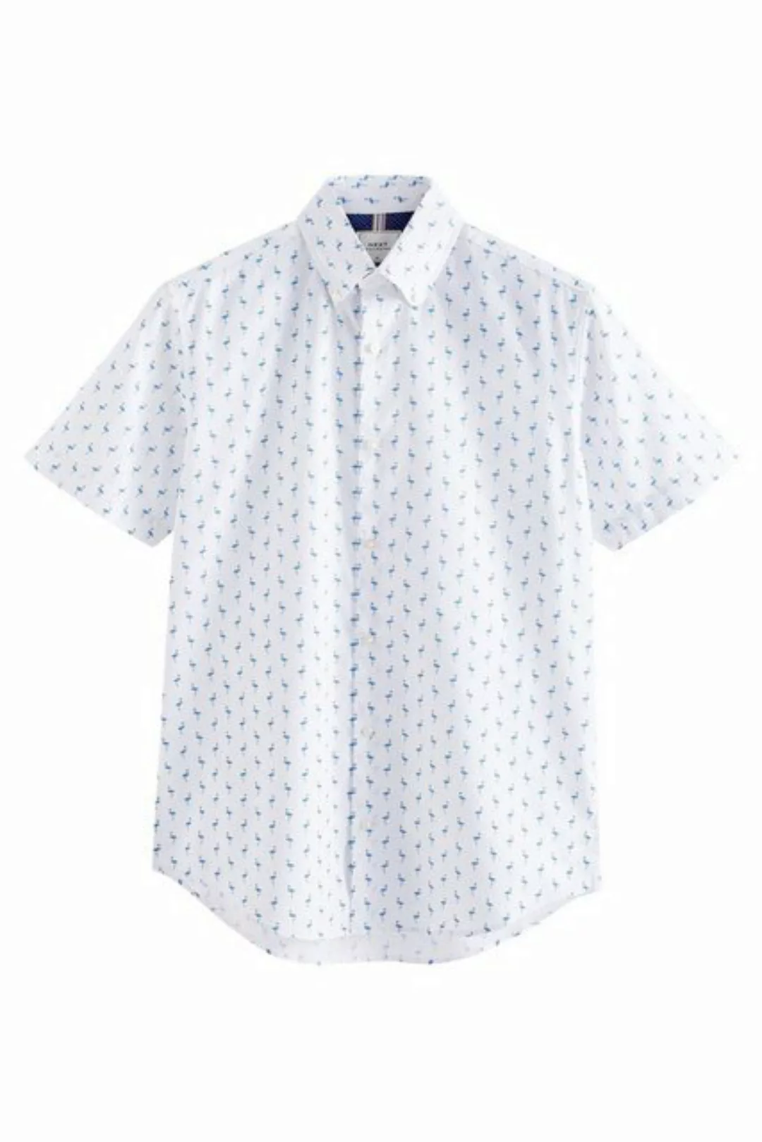 Next Kurzarmhemd Bügelleichtes Regular Fit Button-down-Oxfordhemd (1-tlg) günstig online kaufen