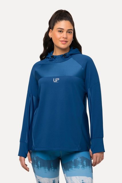 Ulla Popken T-Shirt Funktionsshirt Kapuze Langarm Hoodie Daumenloch günstig online kaufen