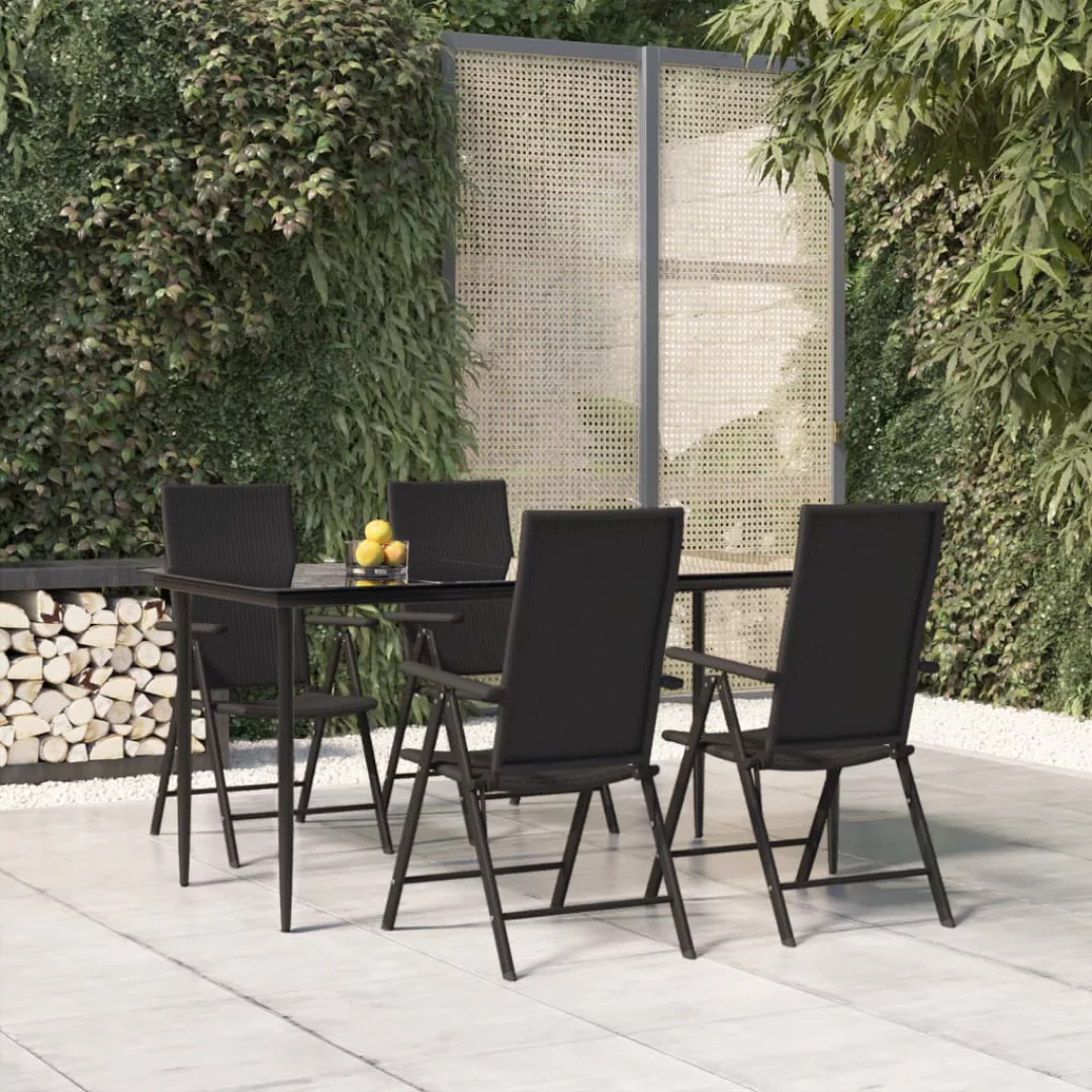 Vidaxl 5-tlg. Garten-essgruppe Schwarz Poly Rattan günstig online kaufen