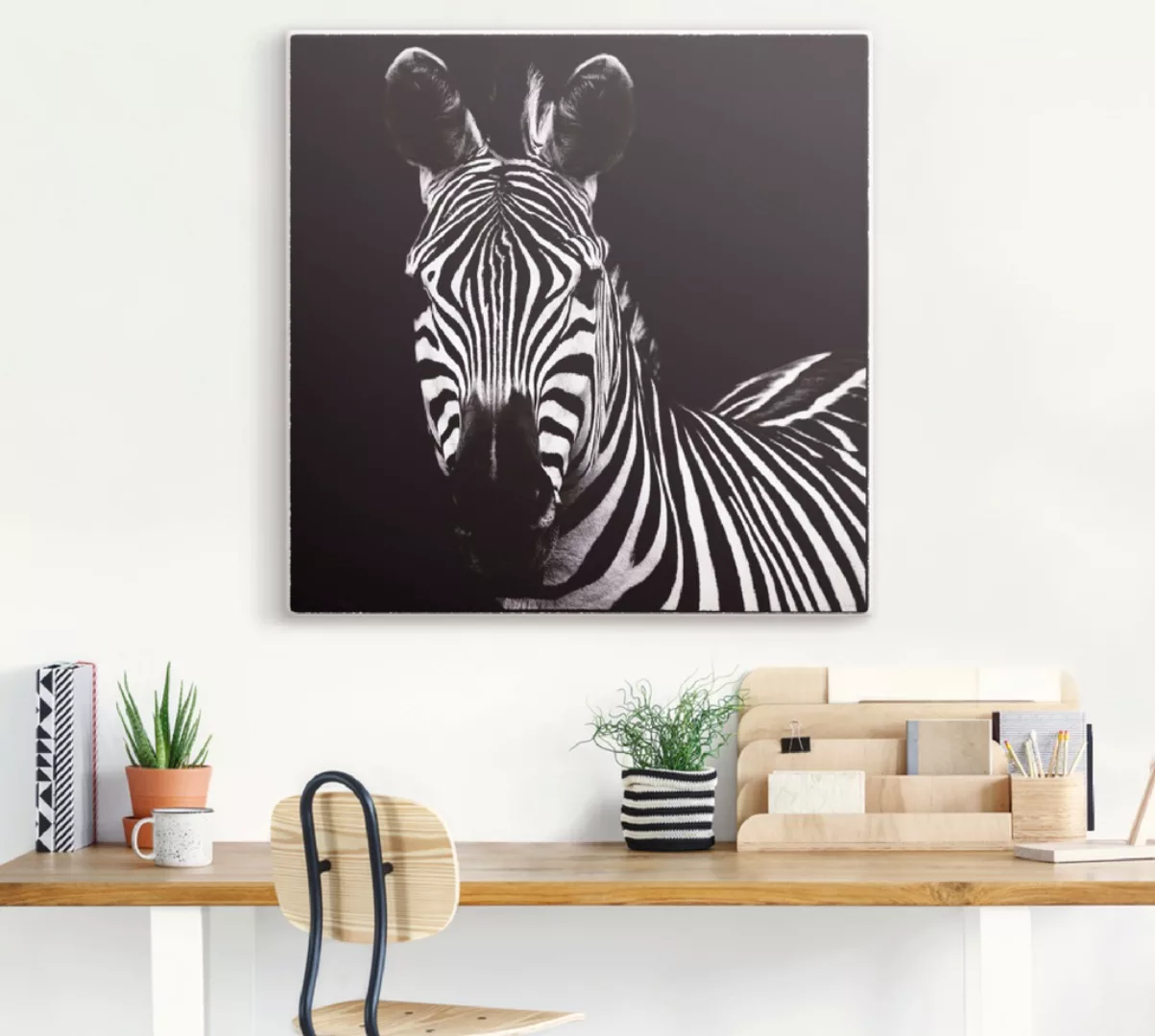 Artland Wandbild "Zebra II", Wildtiere, (1 St.), als Leinwandbild, Wandaufk günstig online kaufen