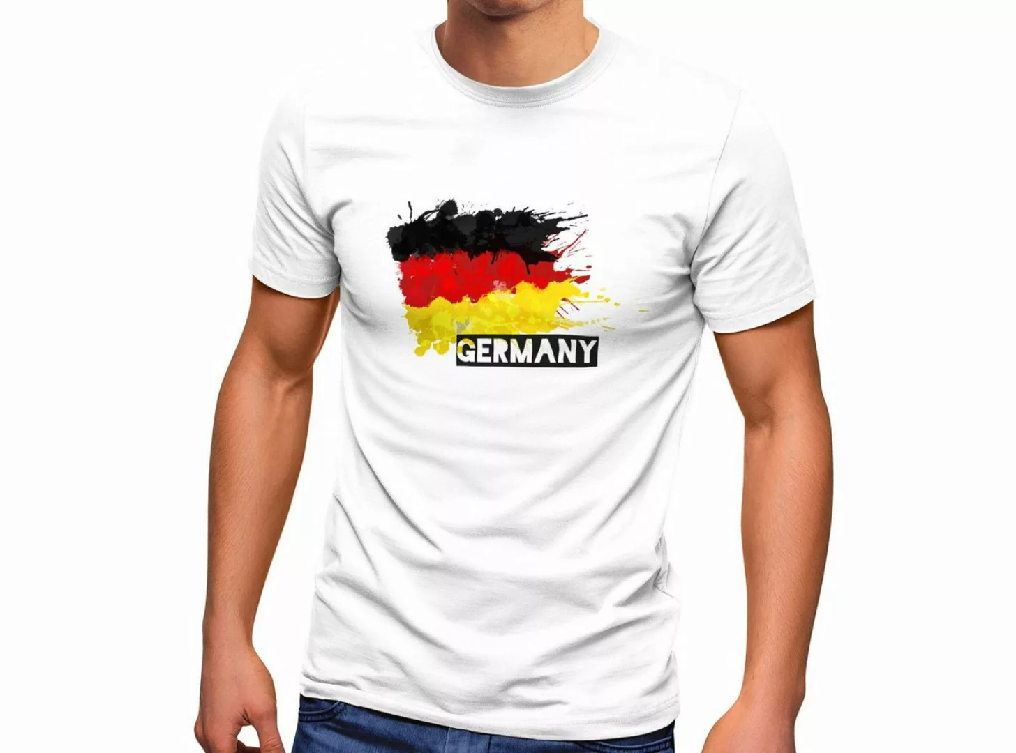 MoonWorks Print-Shirt Herren T-Shirt Deutschland Fußball EM 2024 Fußballeur günstig online kaufen