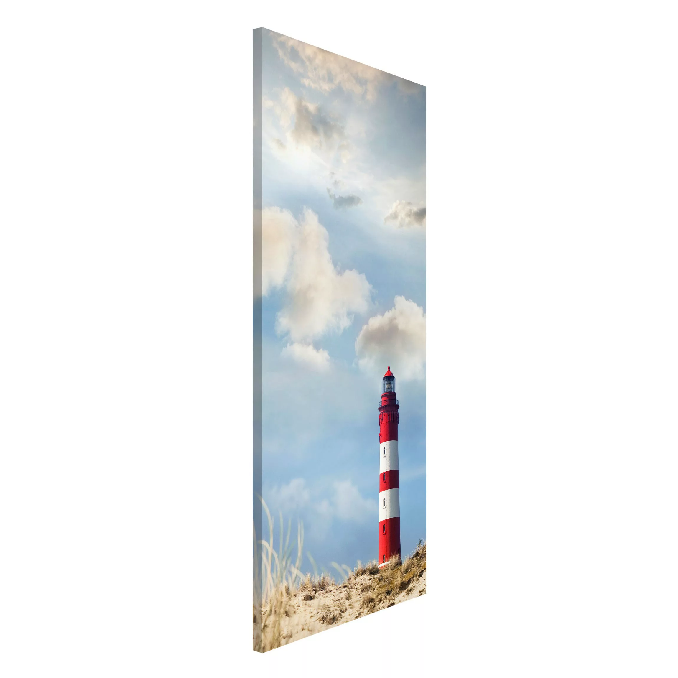 Magnettafel Strand - Hochformat 1:2 Leuchtturm in den Dünen günstig online kaufen