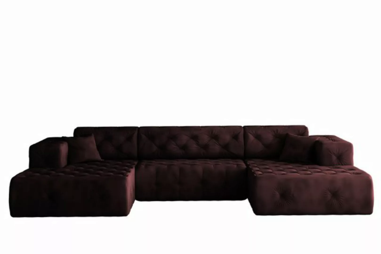 Kaiser Möbel Ecksofa LUX, stark gesteppte U-Form, weicher, eleganter Stoff günstig online kaufen