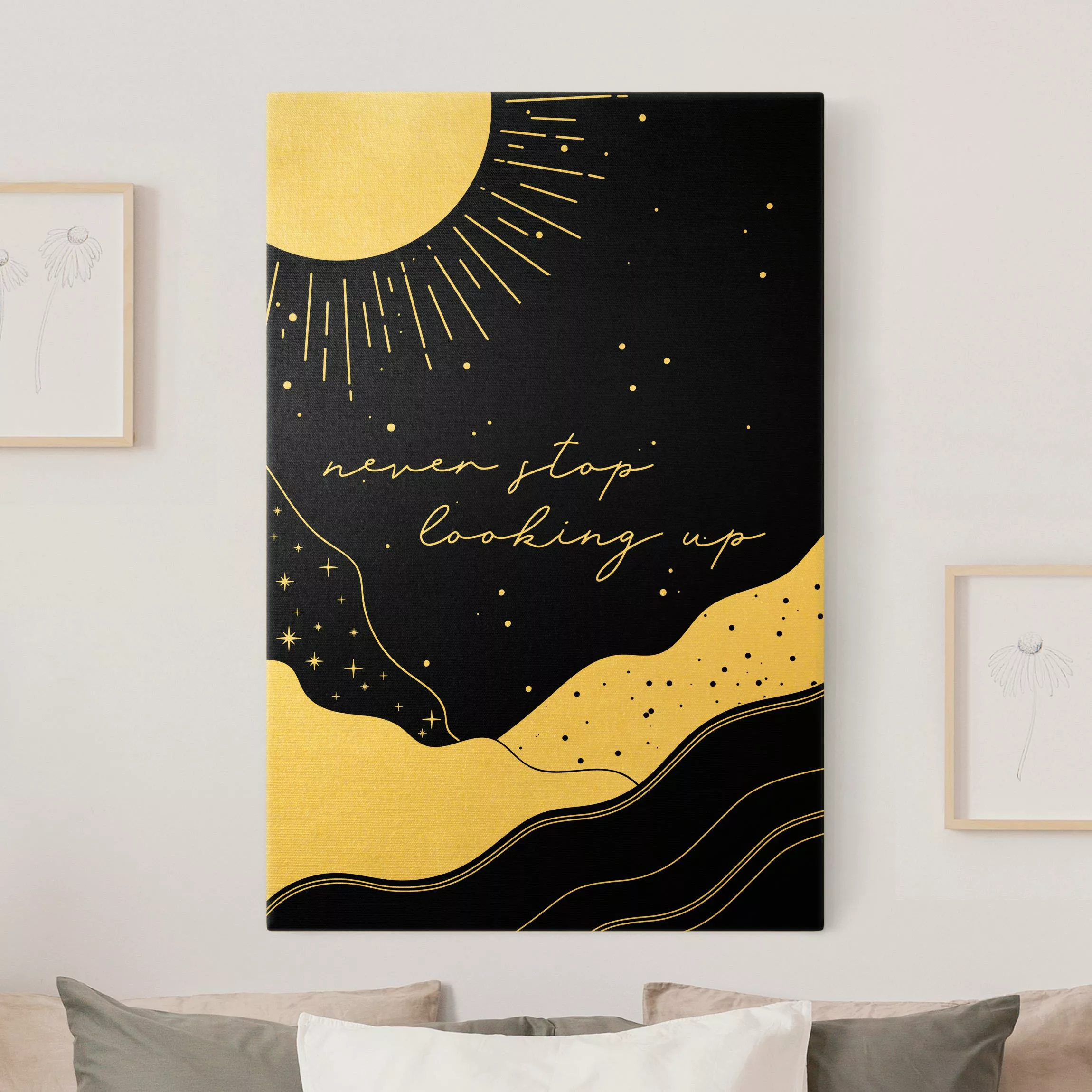 Leinwandbild Gold Sternenlandschaft - Never stop looking up günstig online kaufen