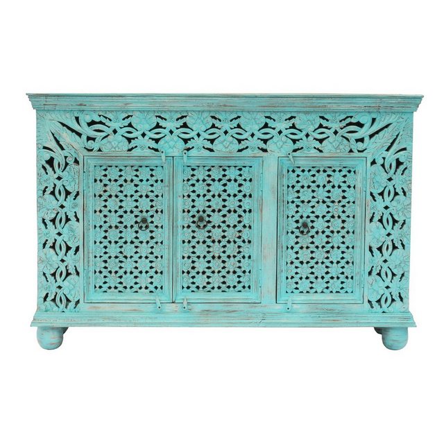 Oriental Galerie Unterschrank Türkis Indien Sideboard Manisha 150 cm günstig online kaufen