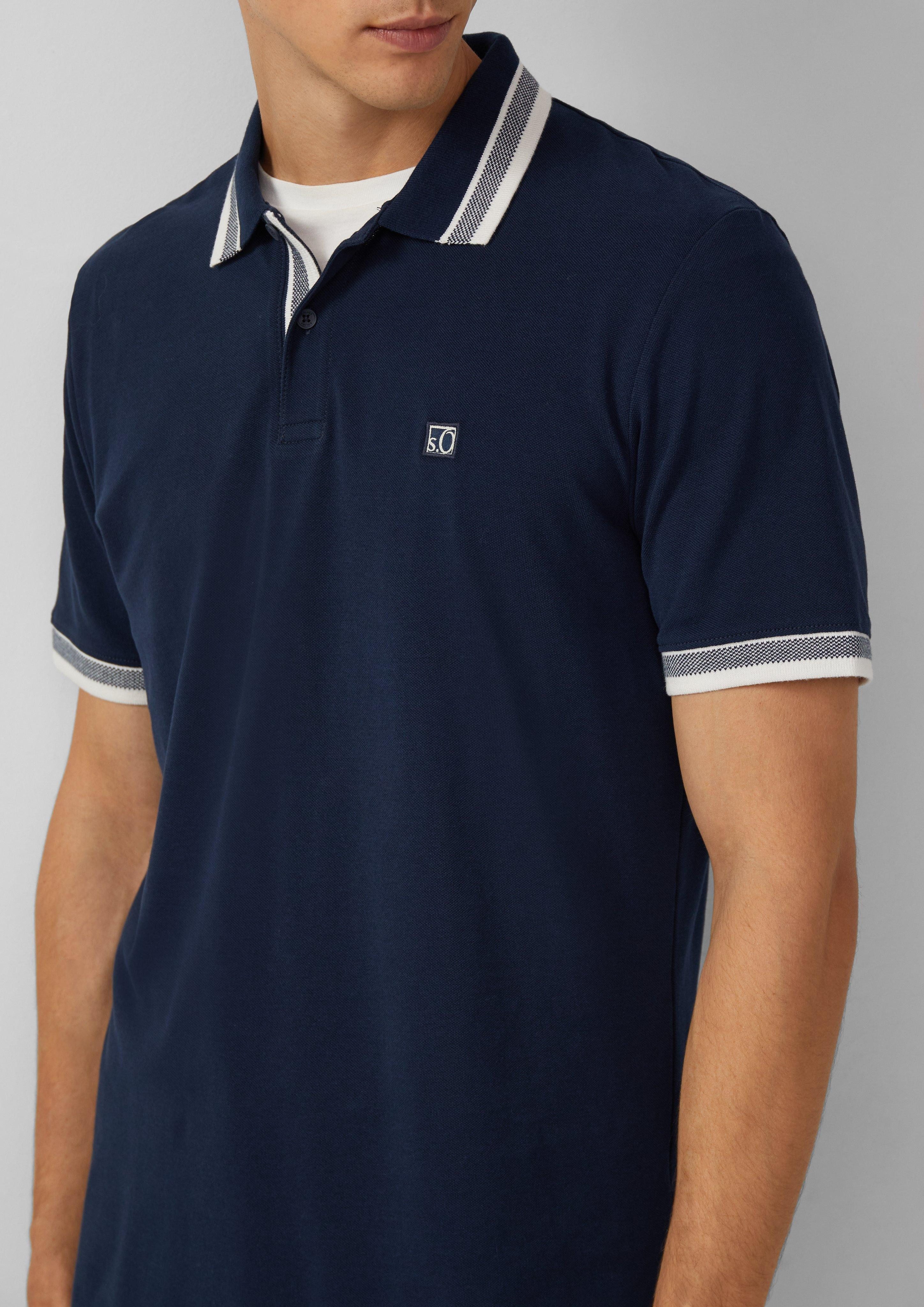 s.Oliver Kurzarmshirt Poloshirt aus Baumwollpiqué mit günstig online kaufen