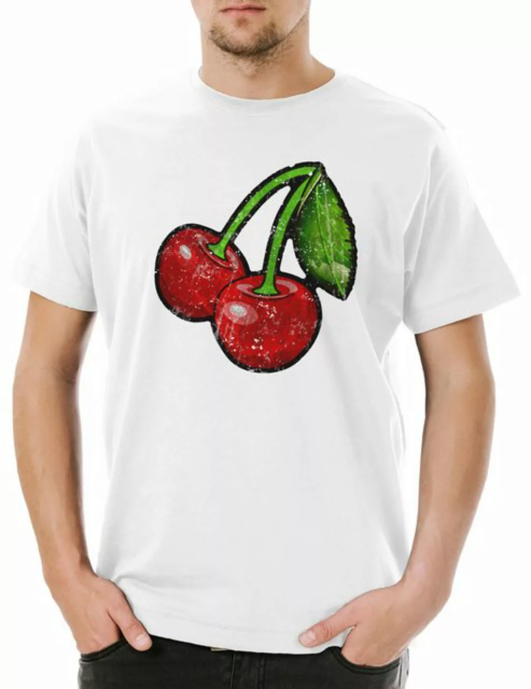 Urban Backwoods Print-Shirt Oldschool Cherries Vintage Logo I Herren T-Shir günstig online kaufen