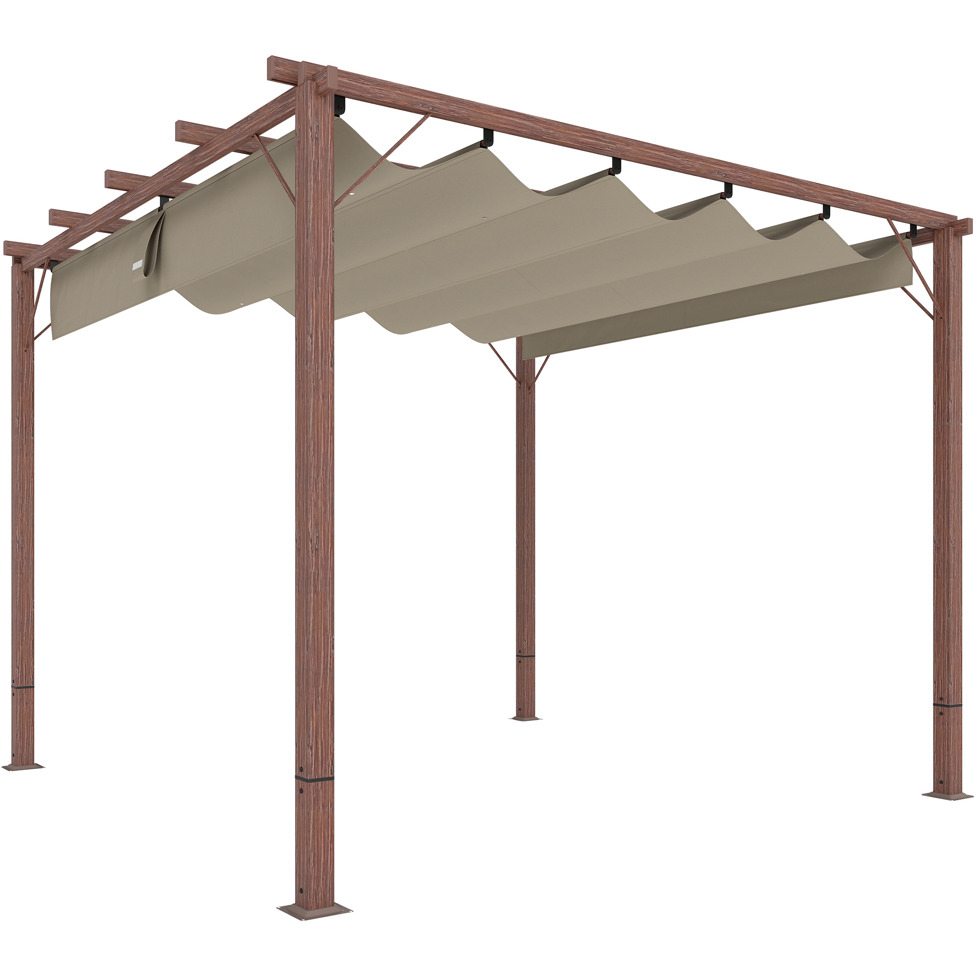 Outsunny Pergola ca. 3x3m Garten Pavillon mit magnetischen Pad, Terrassenda günstig online kaufen
