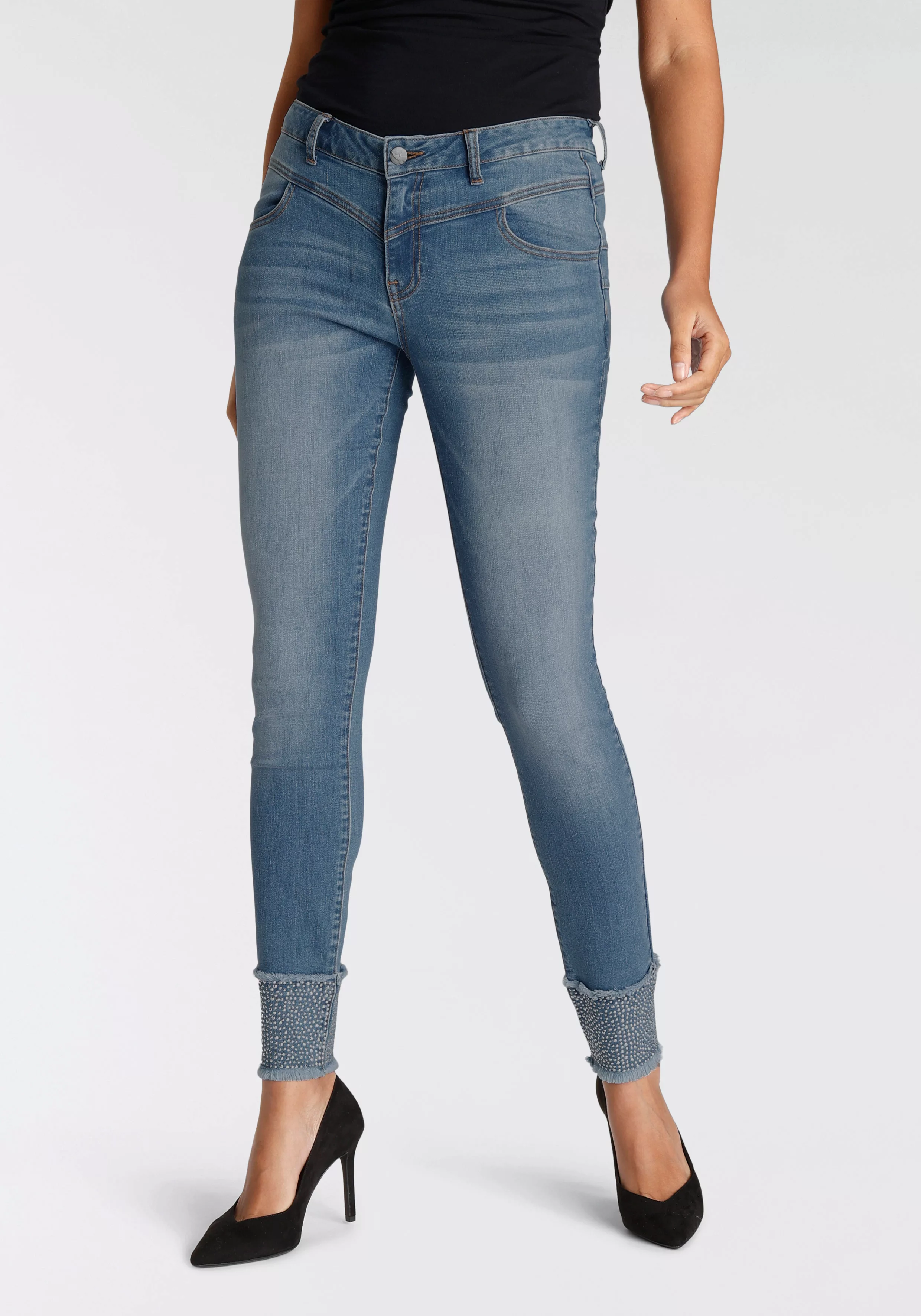 Arizona Skinny-fit-Jeans Mit Nieten günstig online kaufen