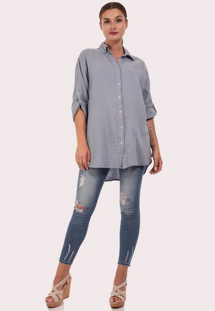 YC Fashion & Style Hemdbluse Bluse Oversized Long bluse Herrlich weicher Mu günstig online kaufen
