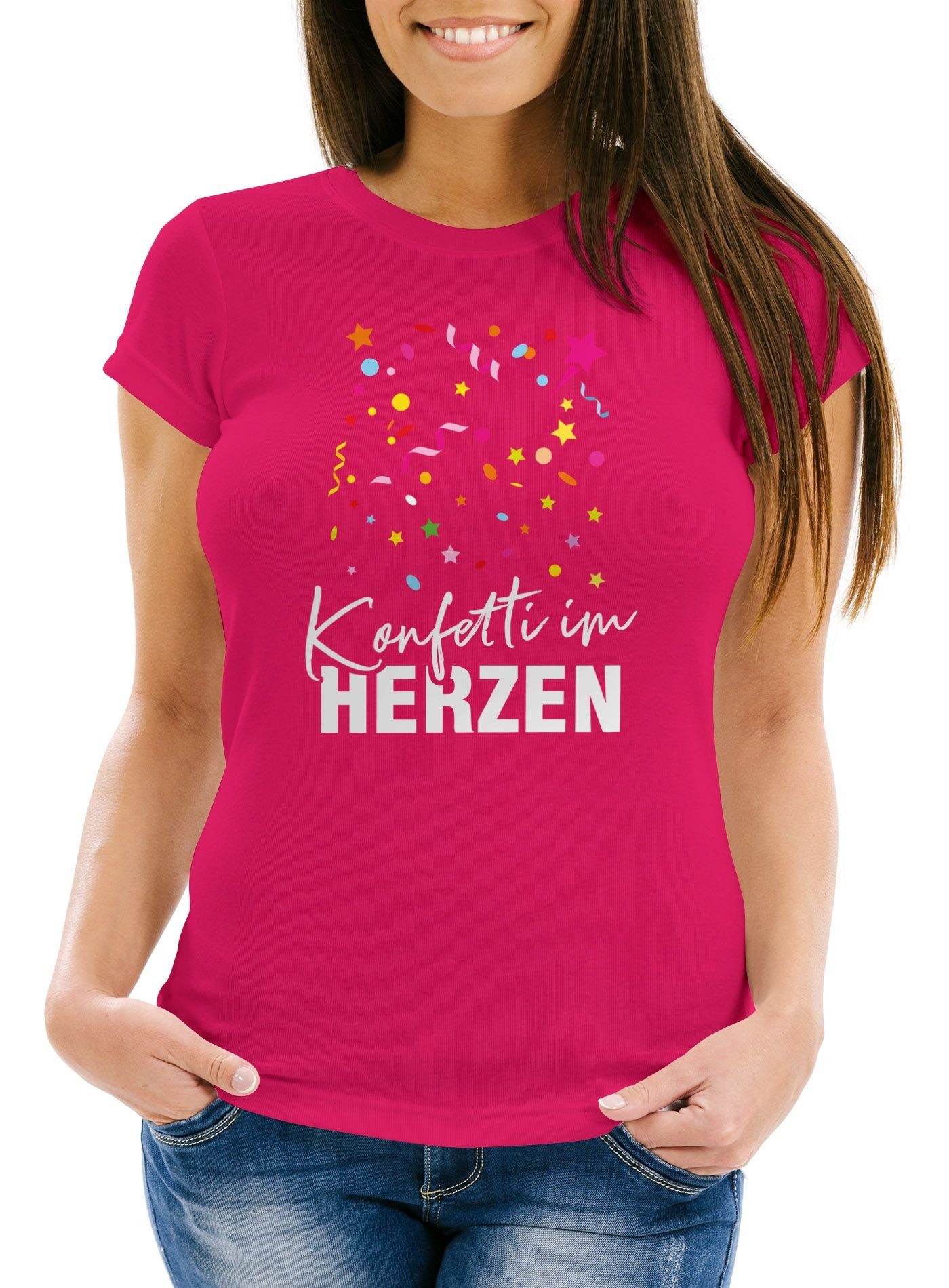 MoonWorks Print-Shirt Damen T-Shirt Fasching Karneval günstig online kaufen