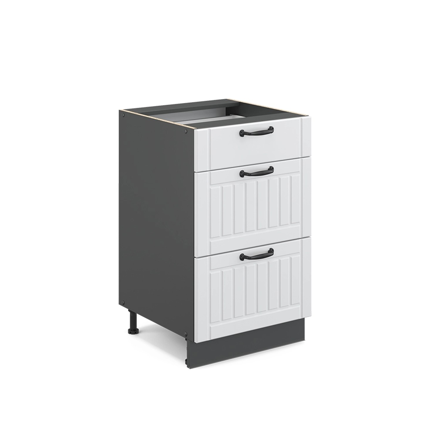 Vicco Unterschrank Fame-Line, Weiß Landhaus/Anthrazit, 50 günstig online kaufen