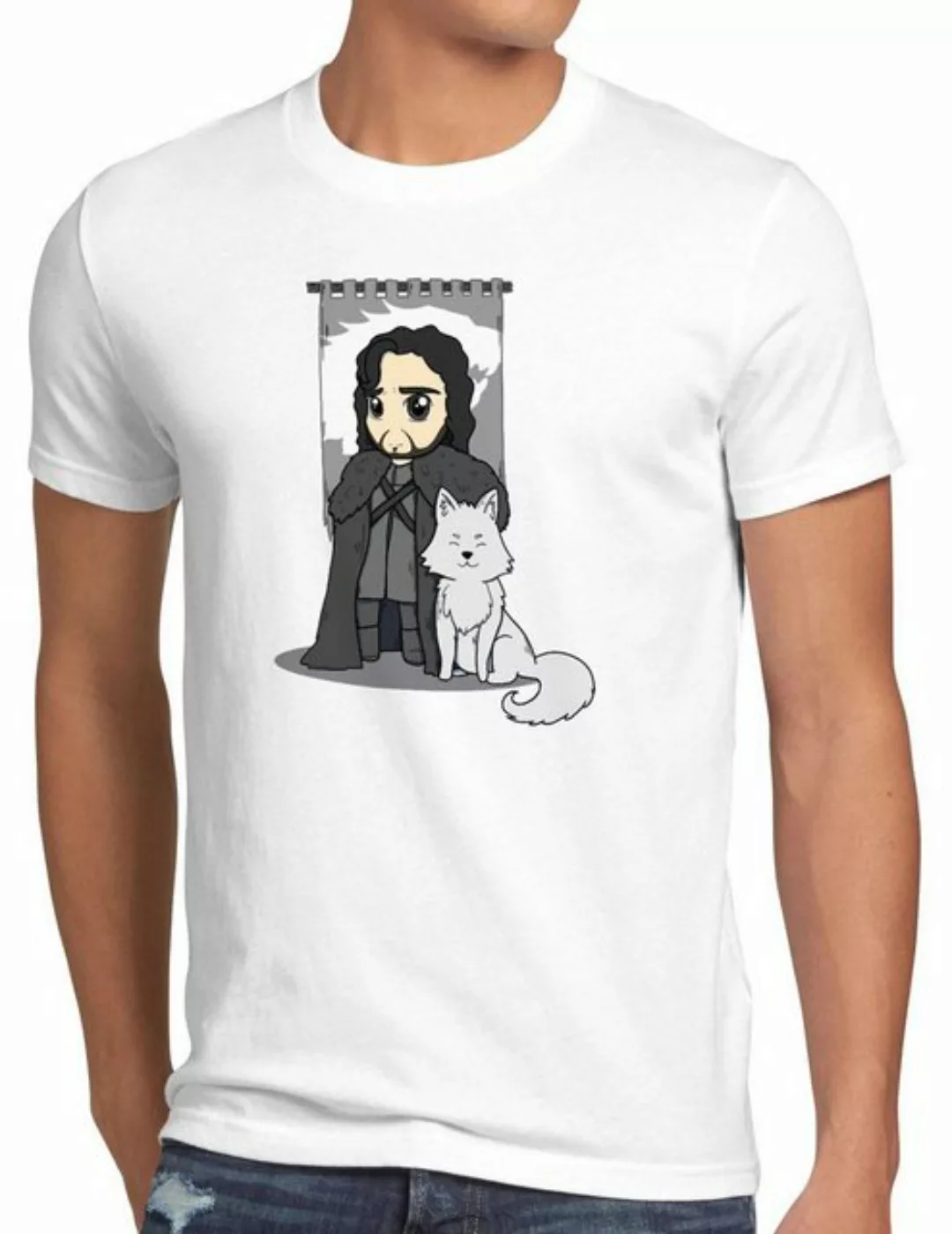 style3 Print-Shirt Herren T-Shirt Jon Schnee chibi snow lord kommandant der günstig online kaufen