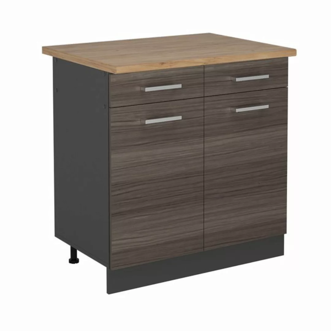 Vicco Unterschrank R-Line, Edelgrau/Anthrazit, 80 cm, AP Eiche günstig online kaufen