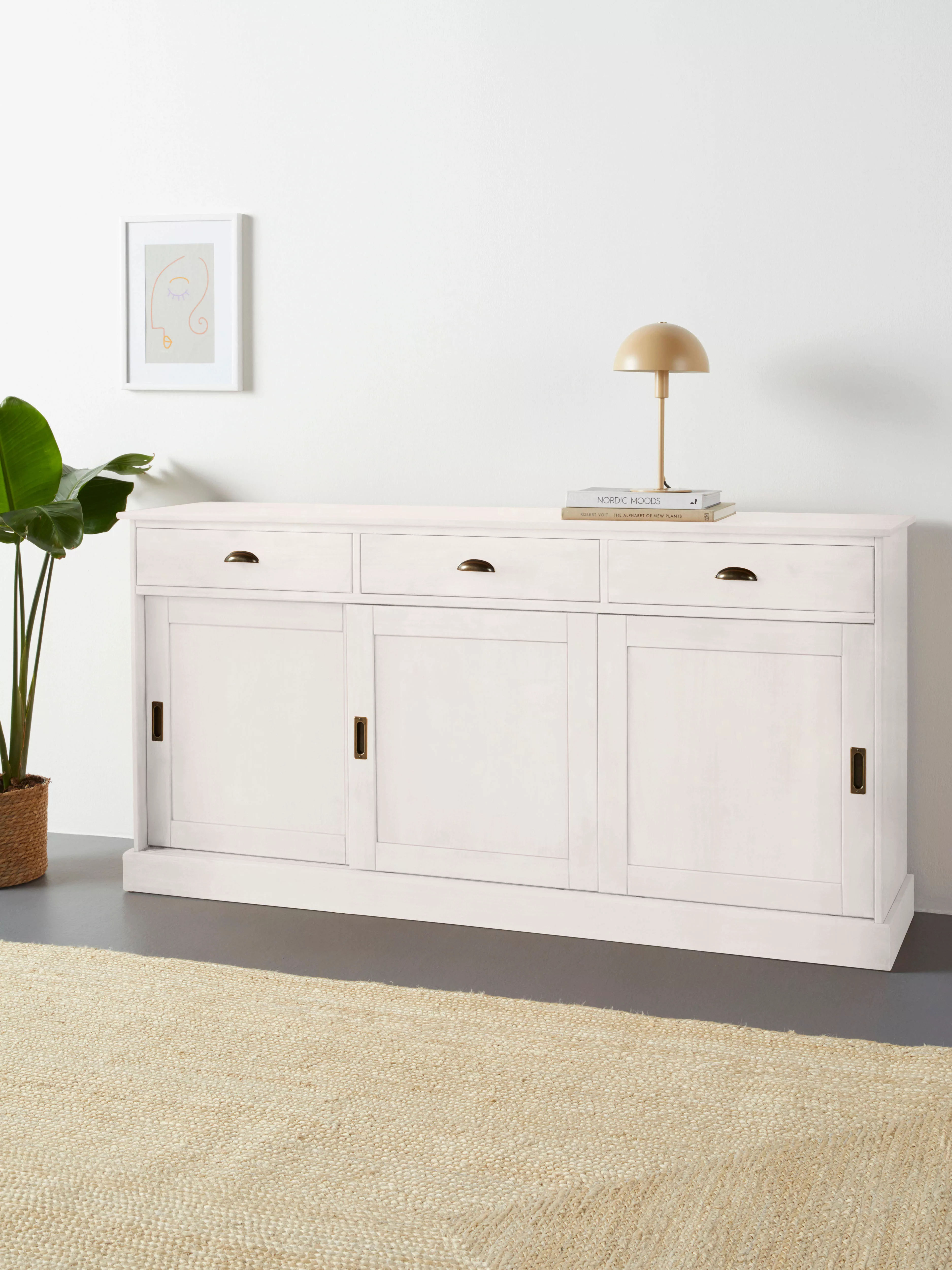 Home affaire Sideboard "Schröder", mit 3 Schiebetüren und 3 Schubkasten, au günstig online kaufen