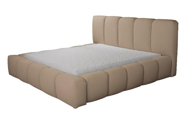 JVmoebel Bett Beige Doppelbett Schlafzimmer Holzmöbel Design elegant Polste günstig online kaufen