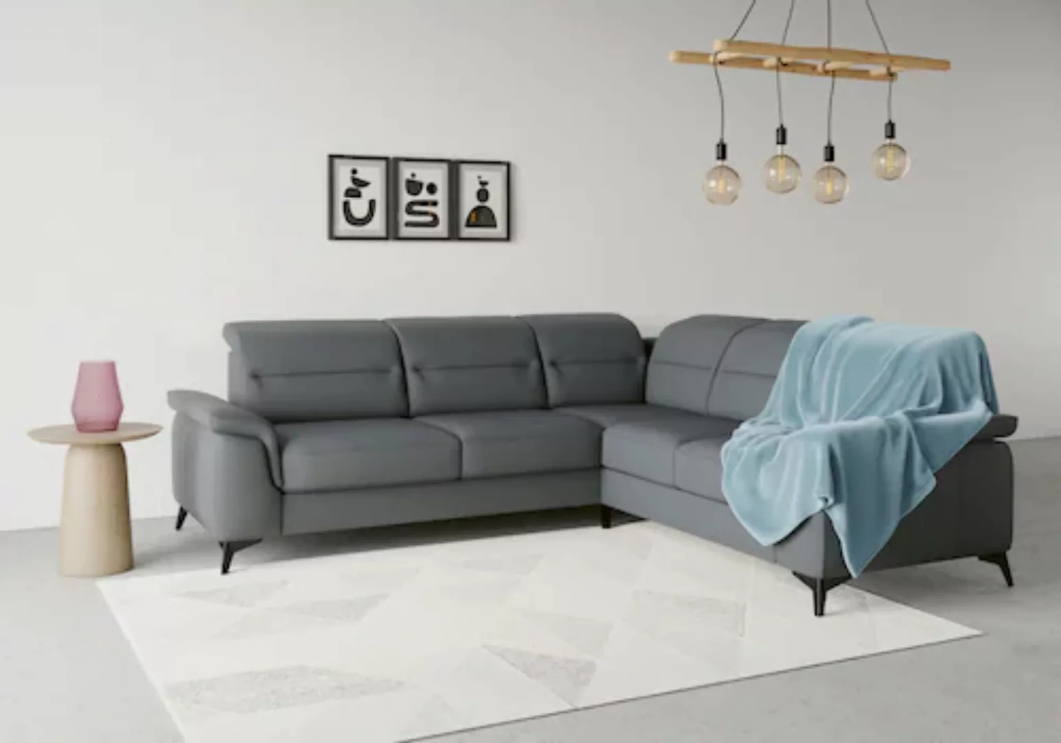 sit&more Ecksofa "Sinatra L-Form", optinal mit Kopfteilverstellung und Armt günstig online kaufen