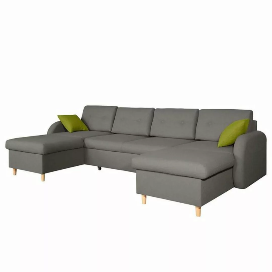 Xlmoebel Ecksofa Neues Schlafsofa mit Bettfunktion in U-Form aus Leder und günstig online kaufen