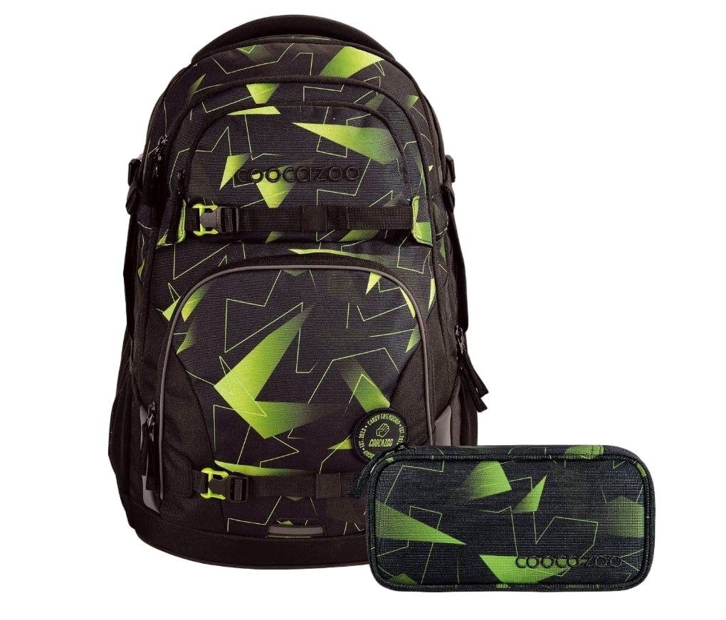 coocazoo Schulranzen Schulrucksack-Set PORTER Lime Flash günstig online kaufen