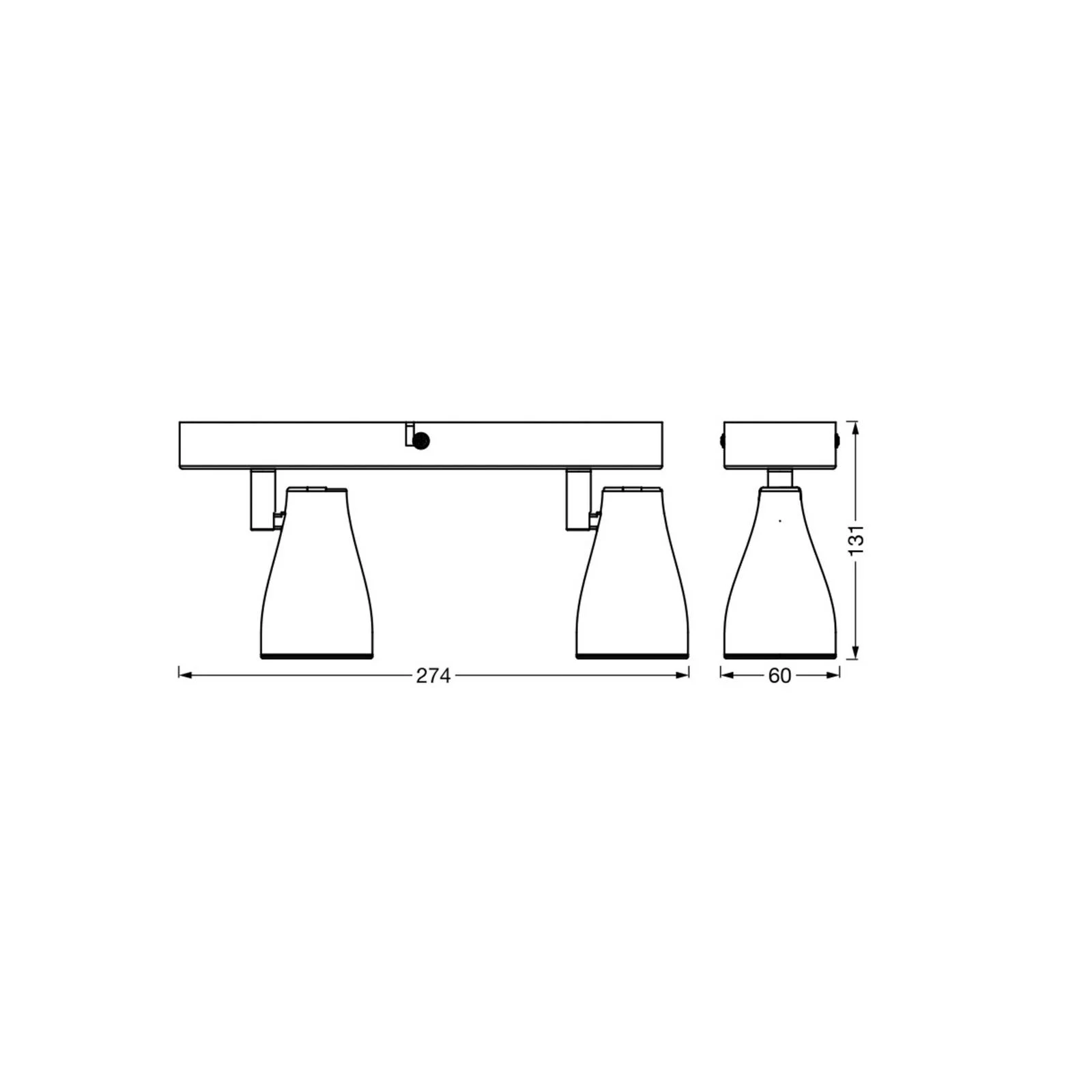 OSRAM Deckenstrahler PEAR, schwarz, 2-flg., GU10-LED 2.700 K günstig online kaufen