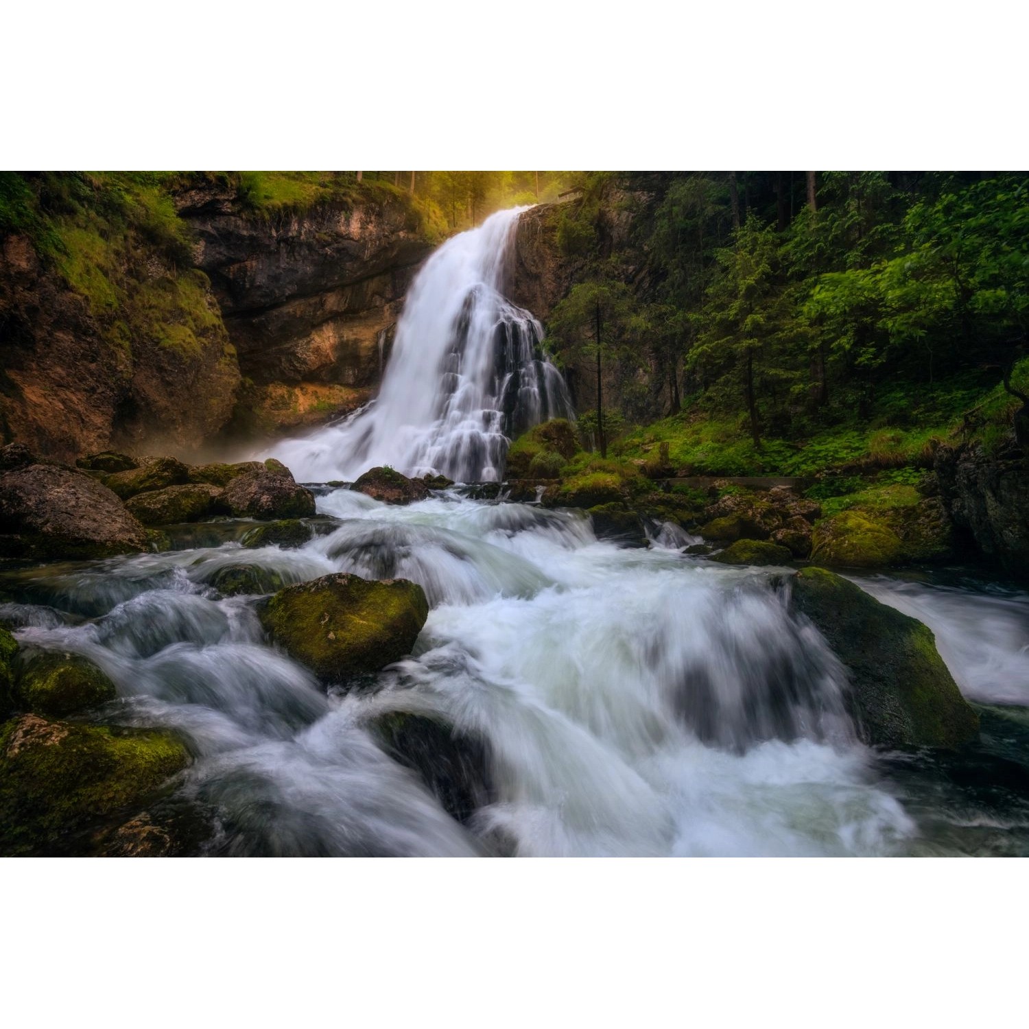 Sanders & Sanders Fototapete Wasserfall Grün Weiß und Braun 3,6 x 2,7 m 601 günstig online kaufen