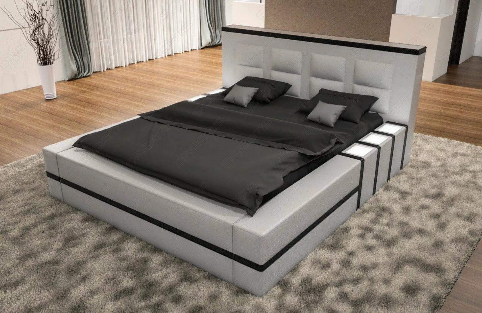 Sofa Dreams Boxspringbett Asti Bett Kunstleder Premium Komplettbett mit LED günstig online kaufen