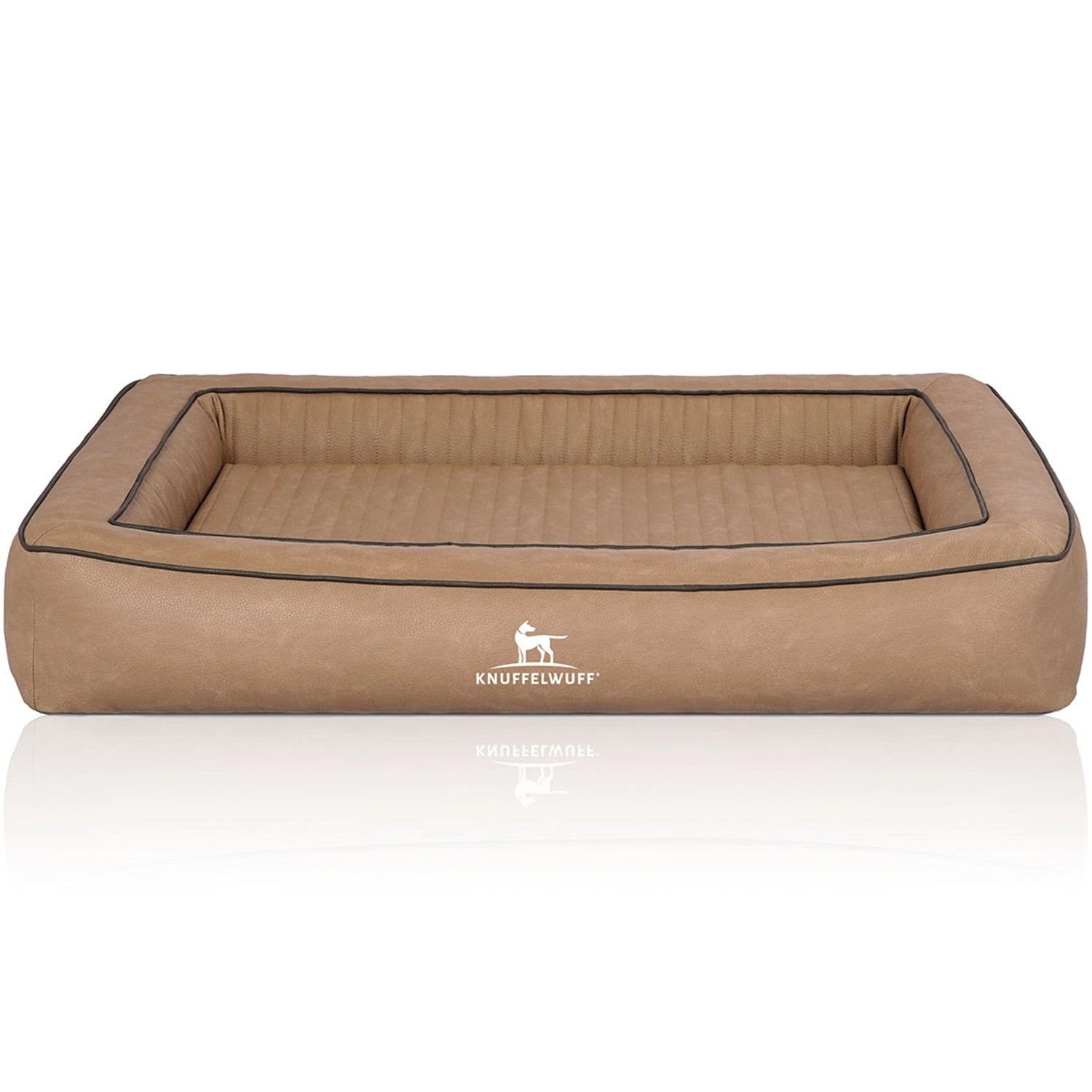 Knuffelwuff Hundebett Montego Orthopädisch Kunstleder 155 x 125cm Camel günstig online kaufen