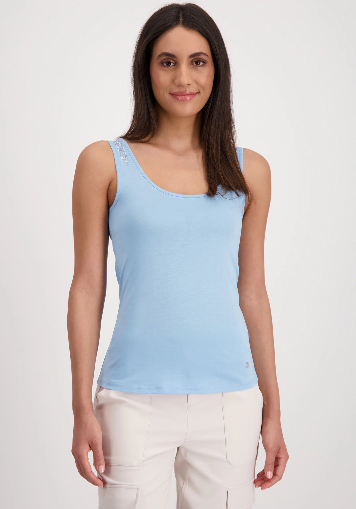 Monari Tanktop "Top Basic Nietenträger", Mit tiefem Rundhalsausschnitt günstig online kaufen