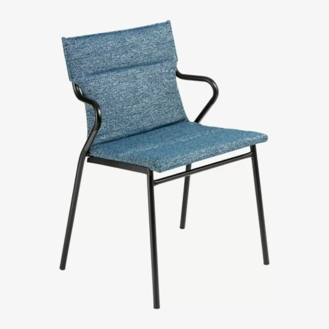 Stuhl mit Armlehne ANCONE Cobalt / Gestell schwarz günstig online kaufen