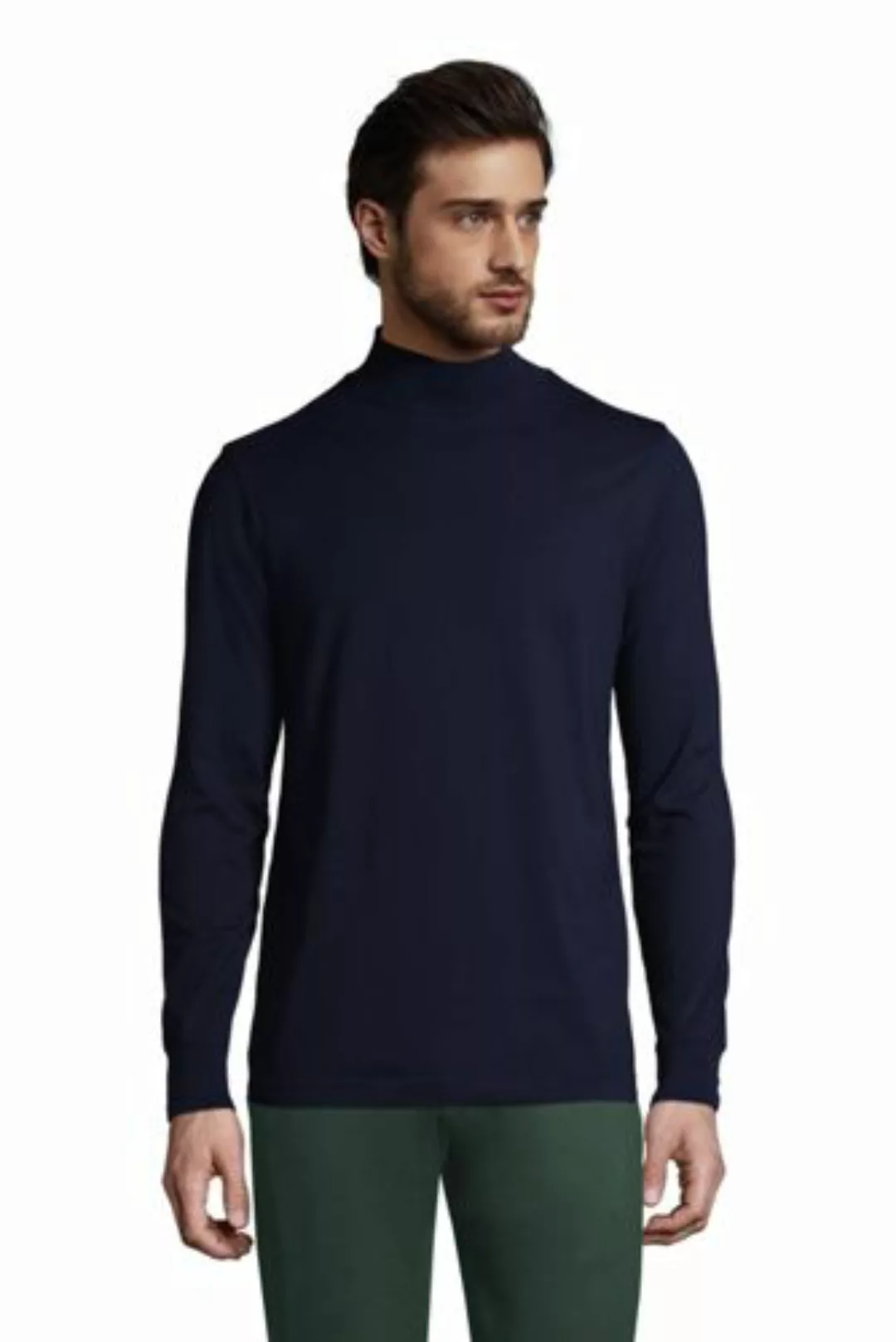 Super-T Stehbundshirt, Classic Fit, Herren, Größe: S Normal, Blau, Jersey, günstig online kaufen
