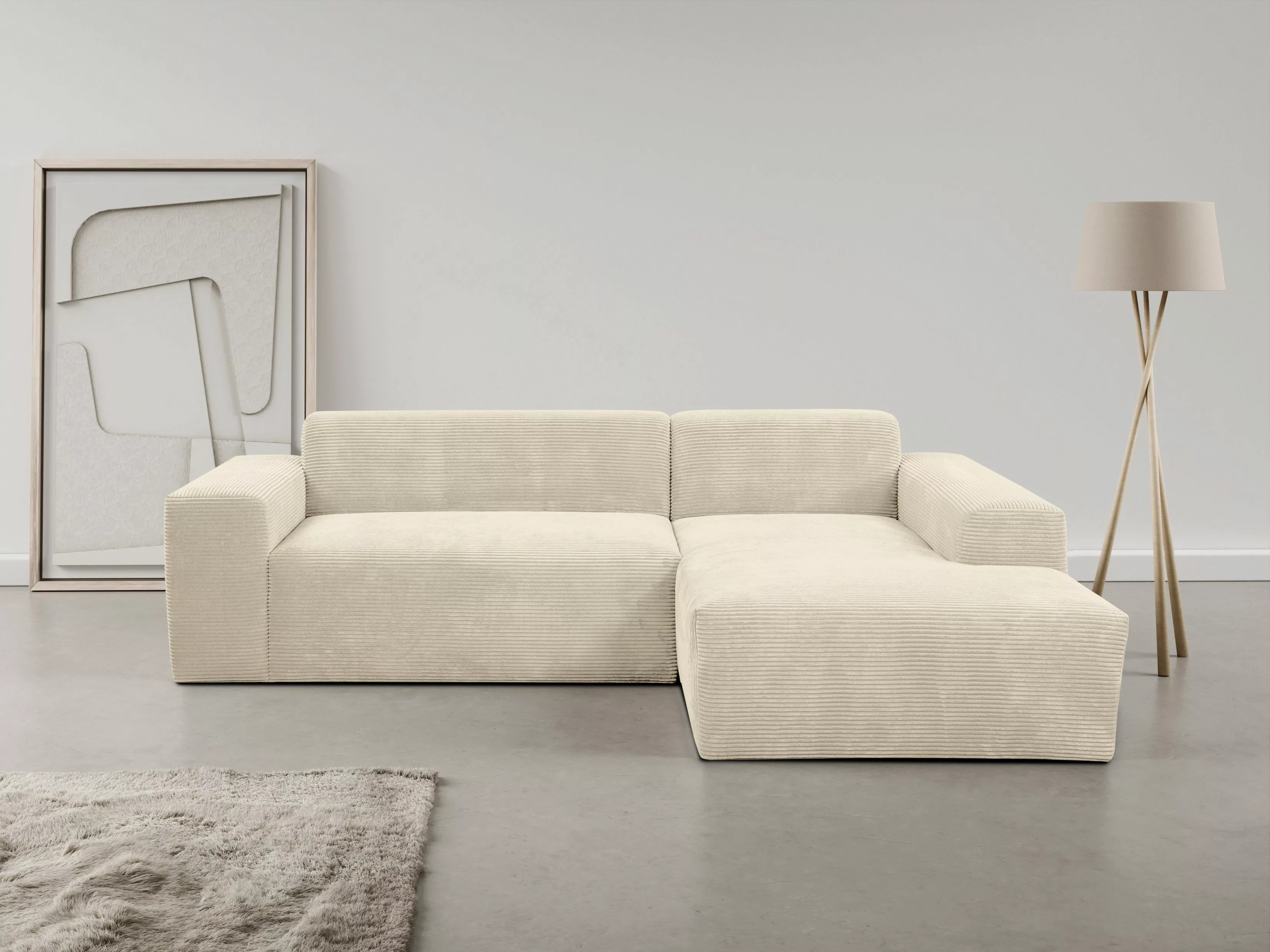 WERK2 Ecksofa "Zeus-L modern und zeitlos, Breite 253cm, bequemes Sofa", Cur günstig online kaufen