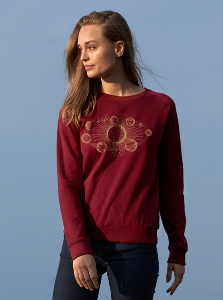 Bio Damen-sweatshirt Sonnensystem günstig online kaufen