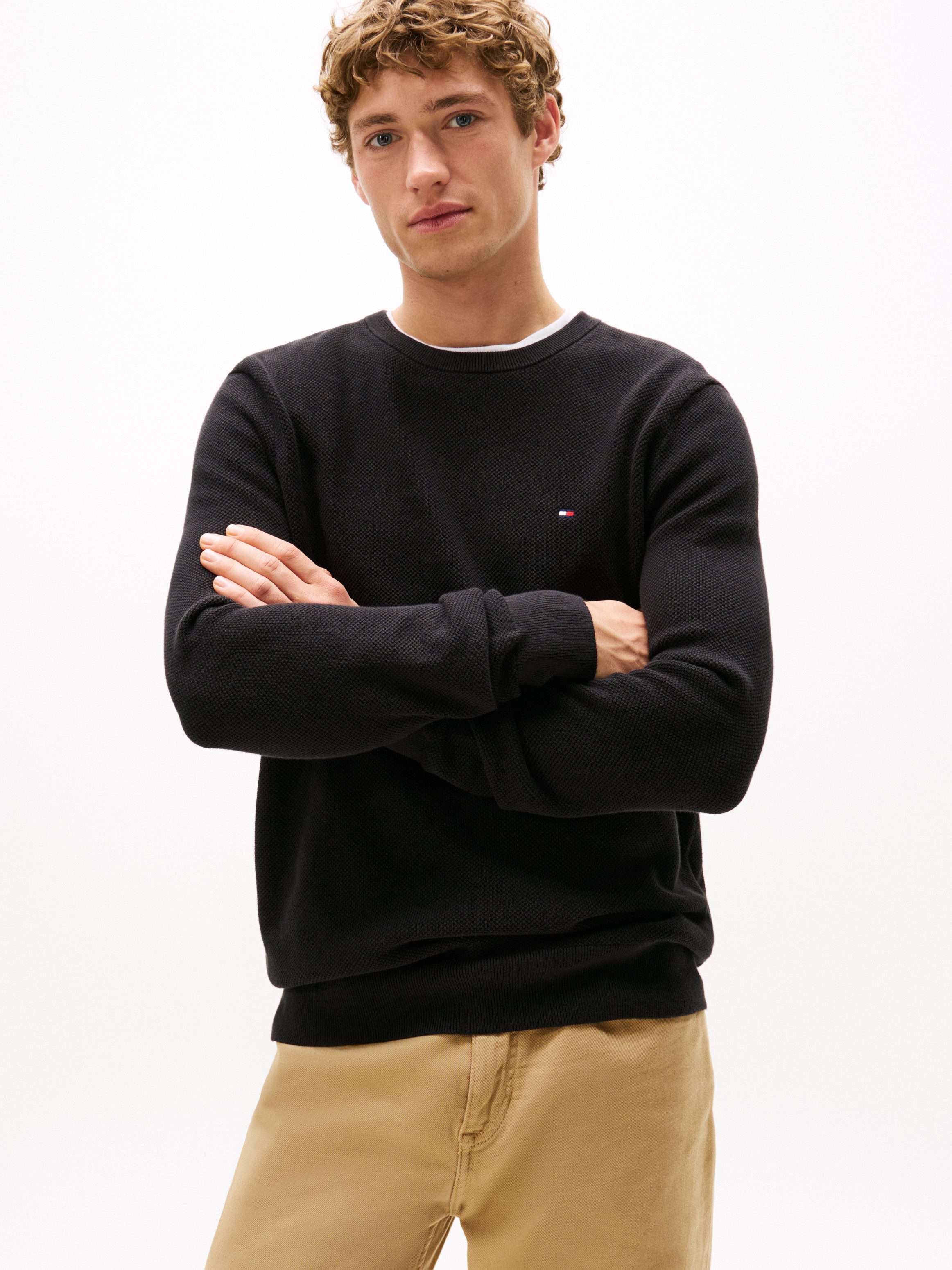 Tommy Hilfiger Rundhalspullover ESSENTIAL STRUCTURE CREW günstig online kaufen