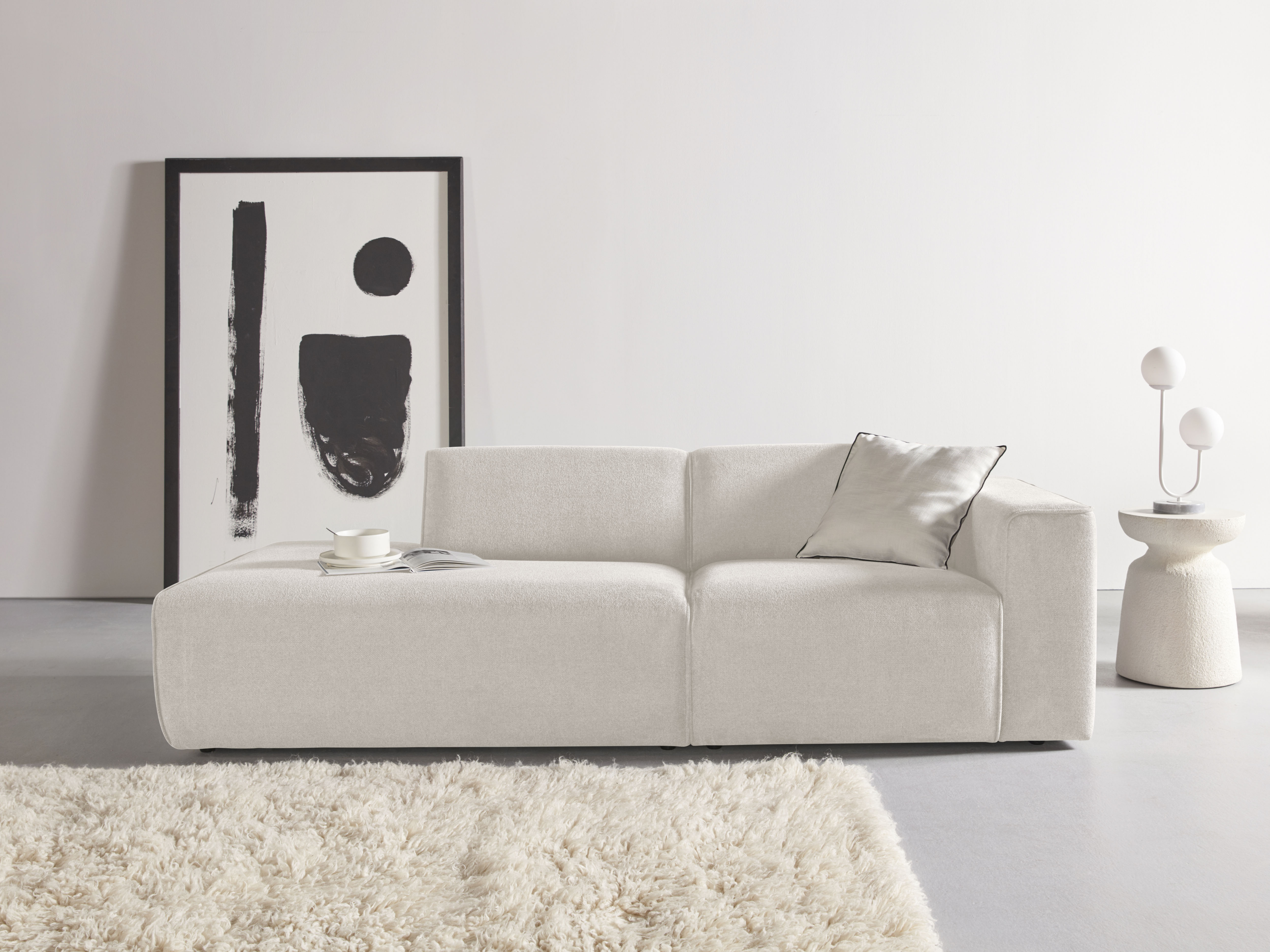 andas 2-Sitzer "Noord mit Kedernaht, Breite 227 cm", Cord, Struktur, Websto günstig online kaufen