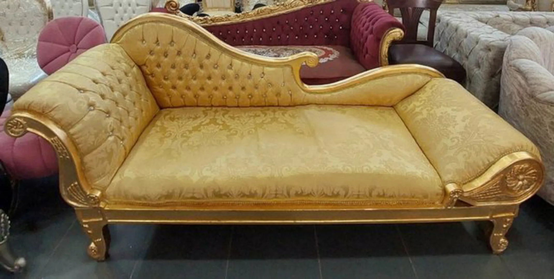 Casa Padrino Chaiselongue Casa Padrino Barock Chaiselongue mit Glitzerstein günstig online kaufen