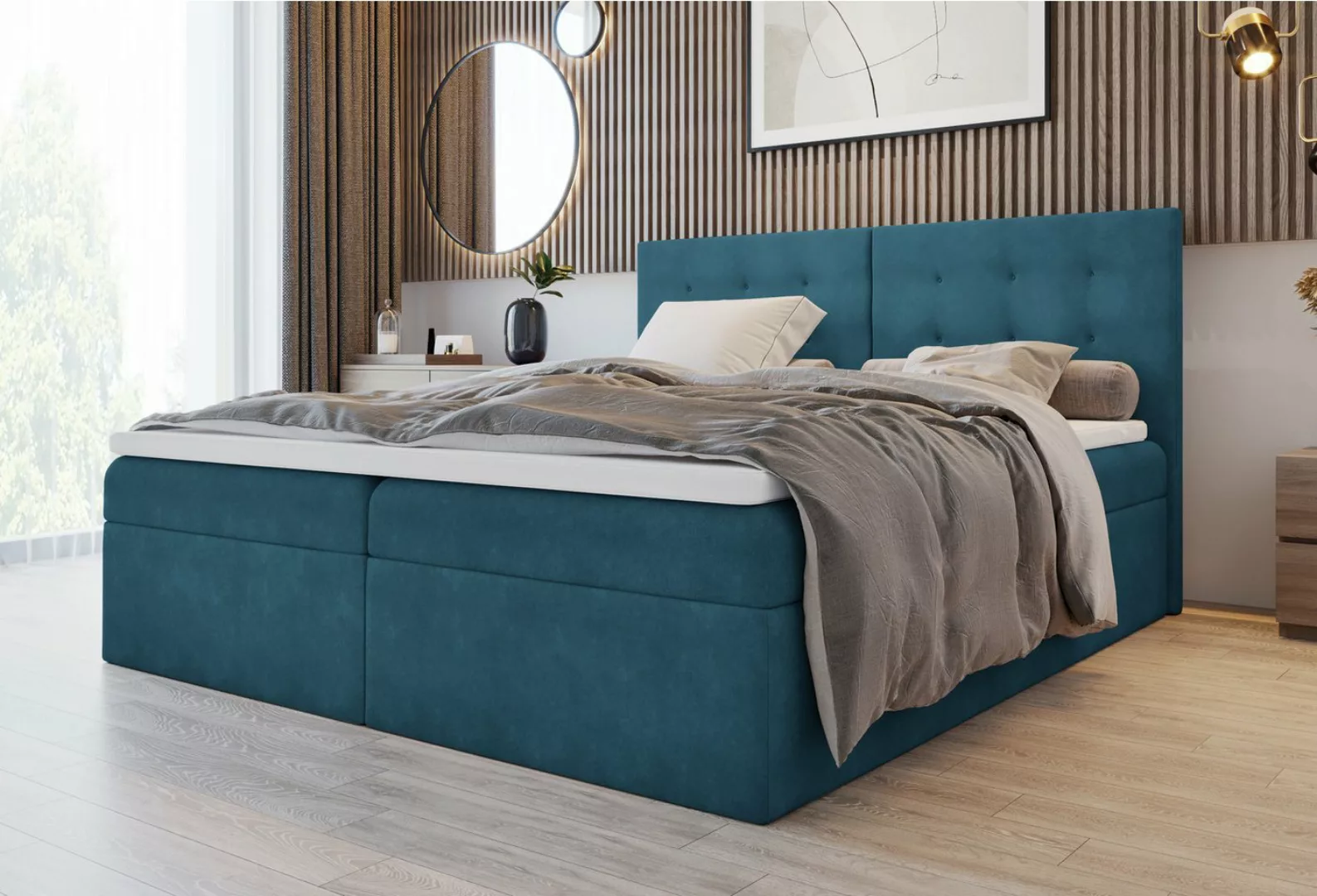 Stylefy Boxspringbett Giustine (Schlafzimmerbett, Bett), gepolstert günstig online kaufen