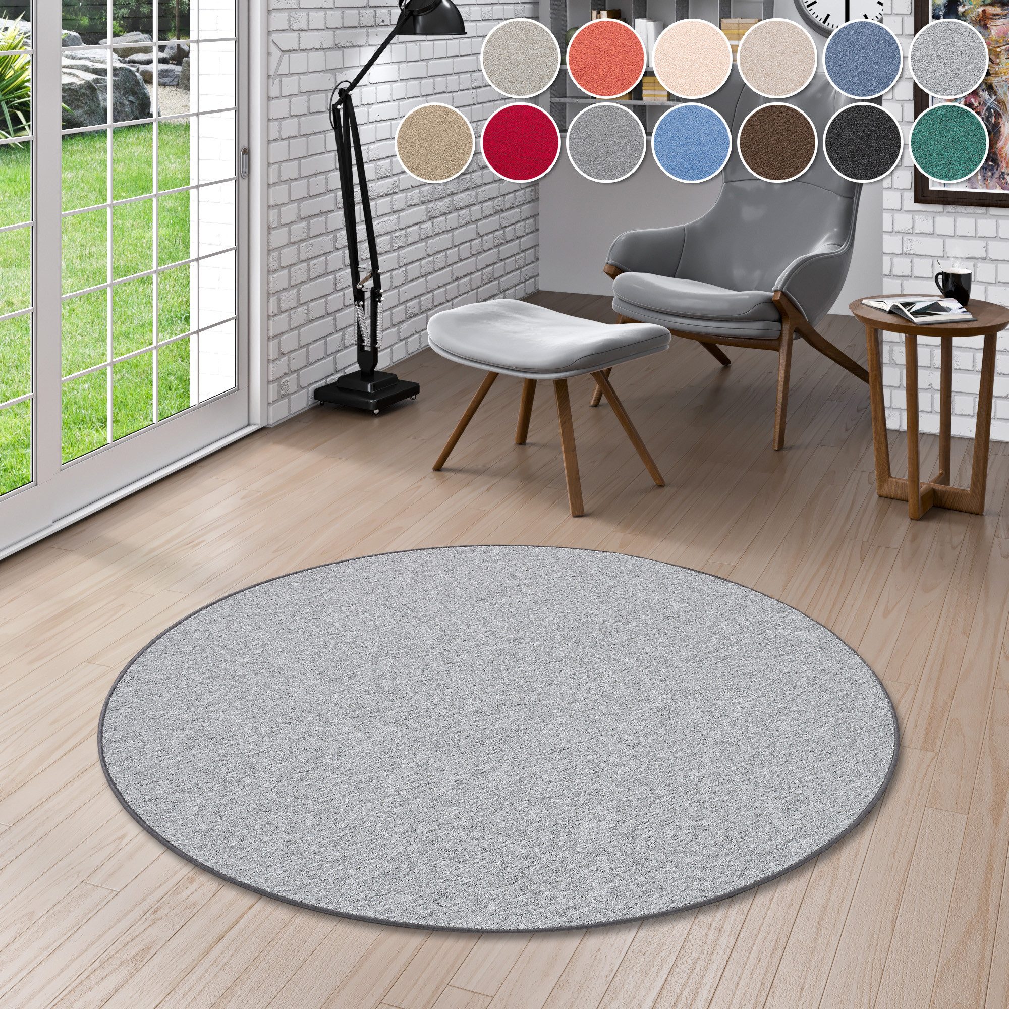 my home Teppich »Fortis, Schlinge, Made in Netherlands«, rund, 5 mm Höhe, U günstig online kaufen