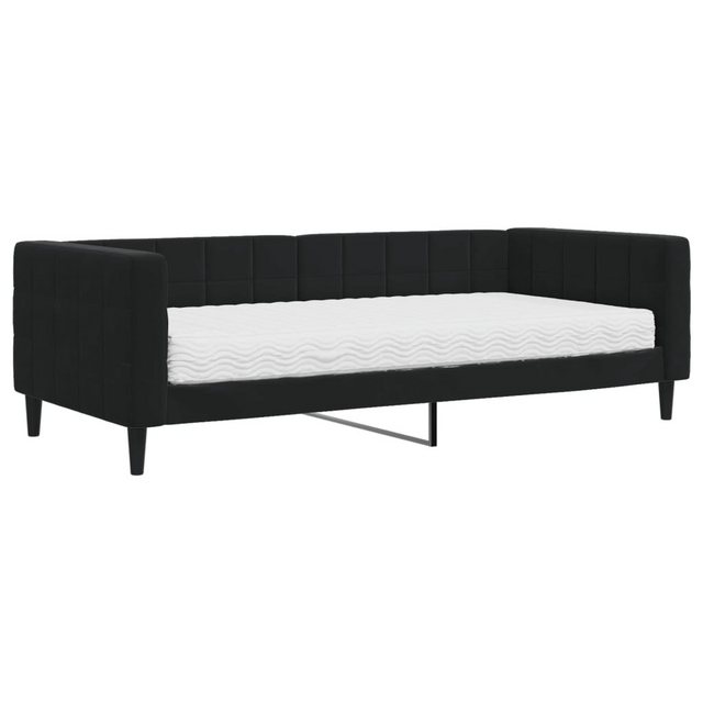 vidaXL Gästebett Gästebett Tagesbett mit Matratze Schwarz 90x200 cm Samt Be günstig online kaufen