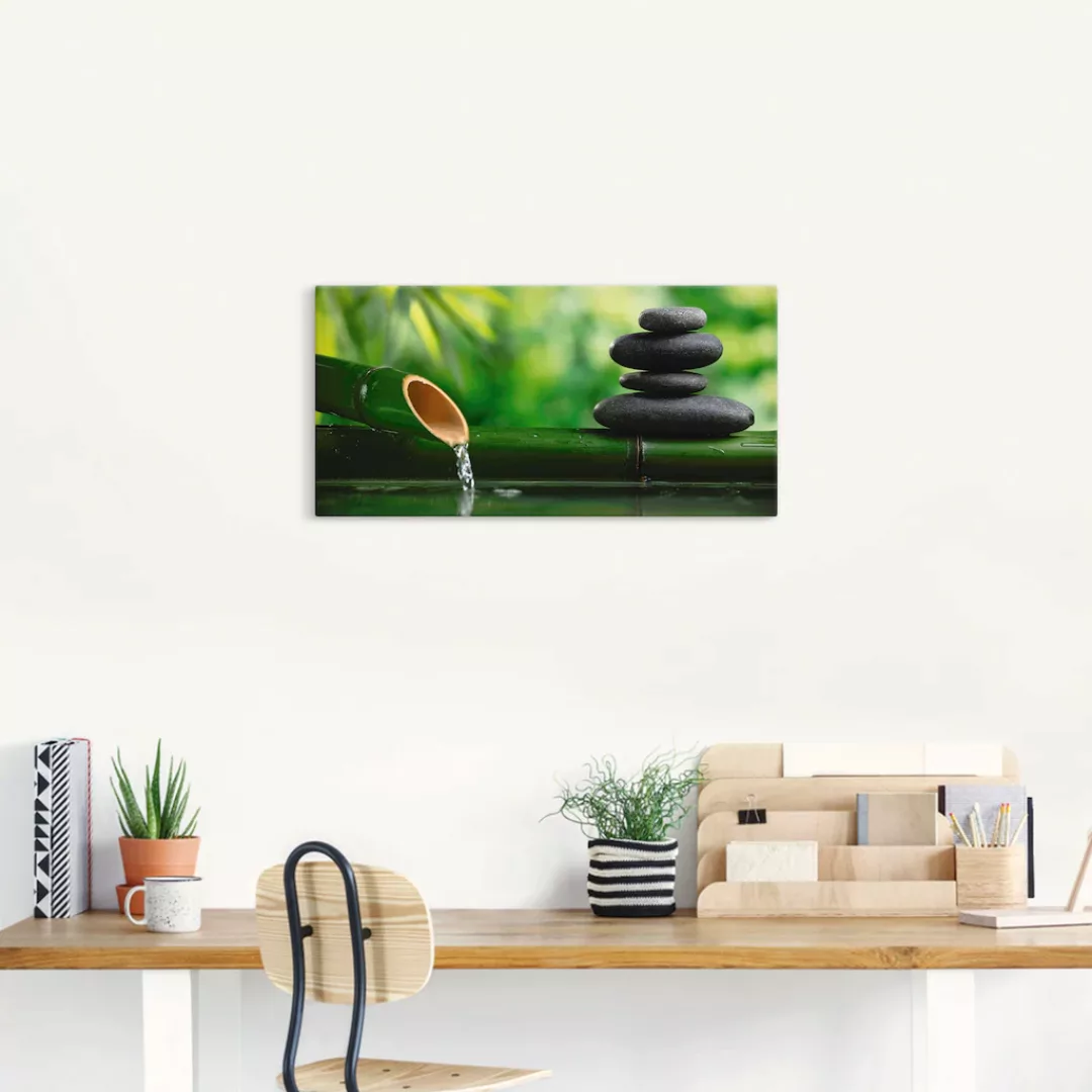 Artland Wandbild "Bambusbrunnen und Zen-Stein", Zen, (1 St.) günstig online kaufen