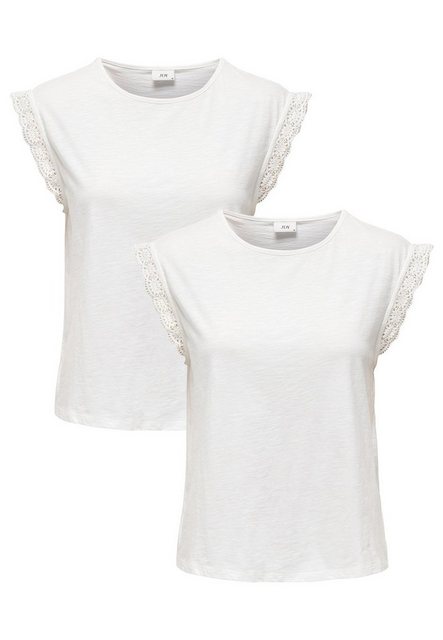 JACQUELINE de YONG T-Shirt T-Shirt 2-er Stück Set Kurzarm Spitzen Blusen To günstig online kaufen