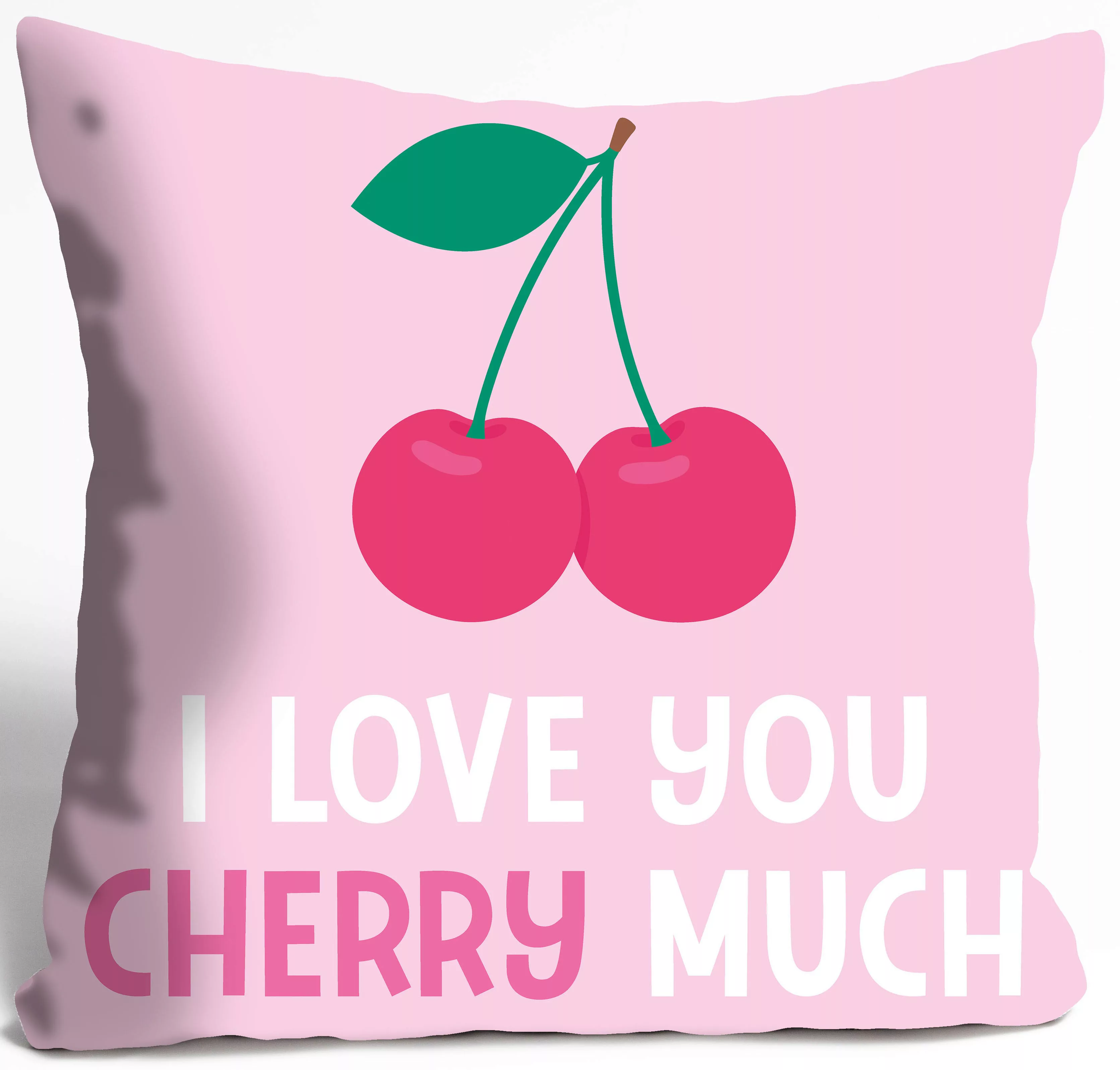 queence Dekokissen »I LOVE YOU CHERRY MUCH«, Kissenhülle ohne Füllung, 1 St günstig online kaufen