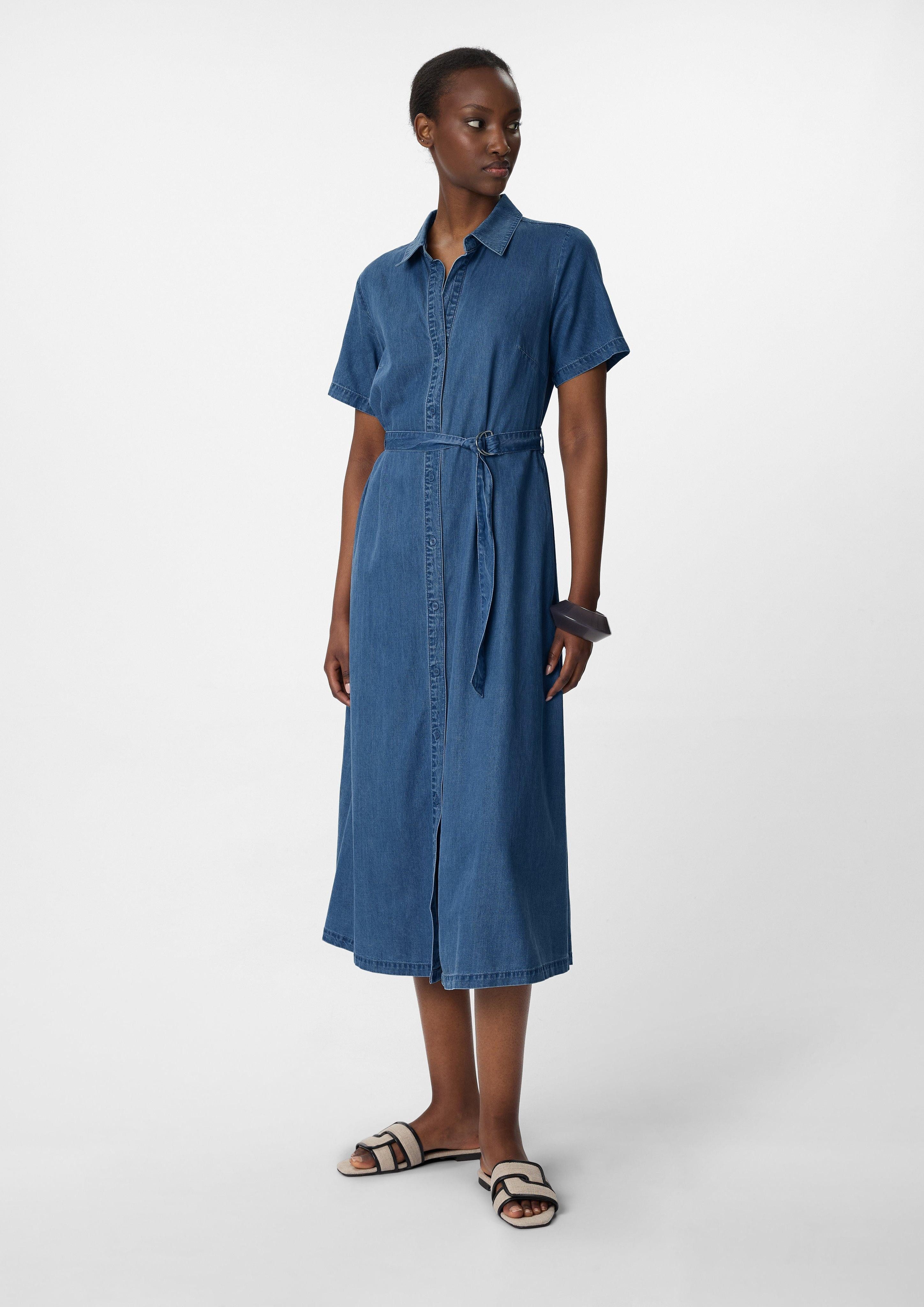 Comma Maxikleid Hemdblusenkleid aus fließendem Lyocellmix günstig online kaufen